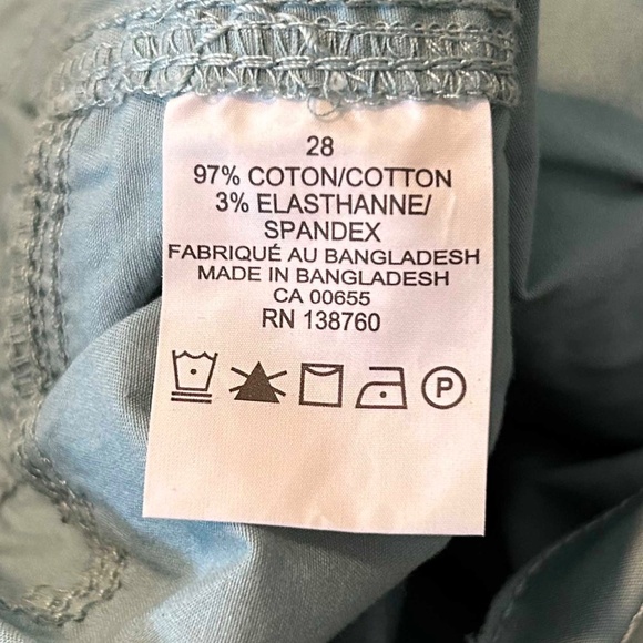 NEW PHOTOS! CAPRI, LIGHT TWILL, CAMEO BLUE, SIZE 28, COTTON/SPANDEX BLEND, FLY - Picture 9 of 16